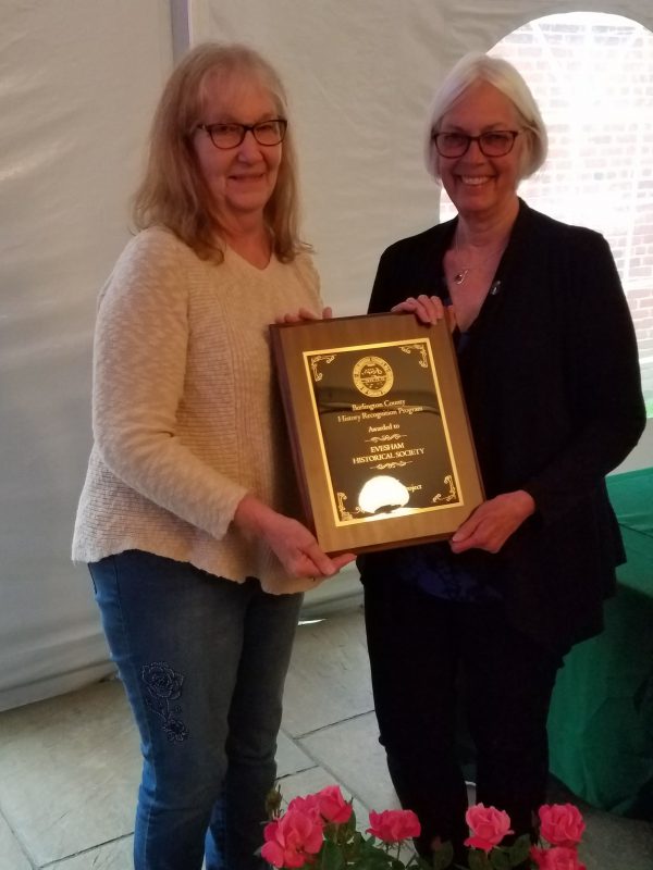 Burlington County History Recognition Award